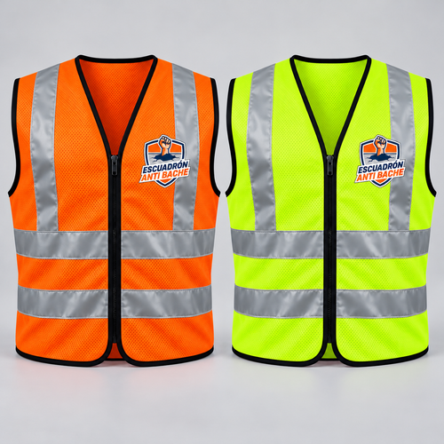 Chalecos reflectantes Escuadrón Antibaches en naranja y amarillo